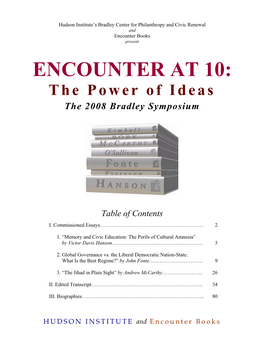 ENCOUNTER at 10: the Power of Ideas