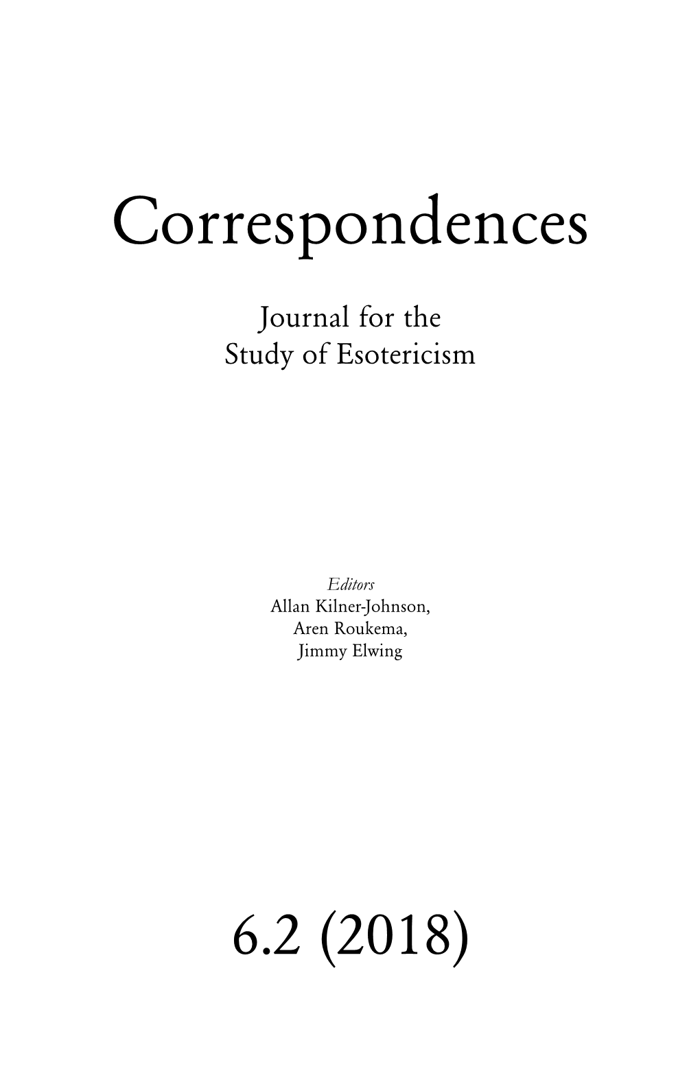 Correspondences – Journal