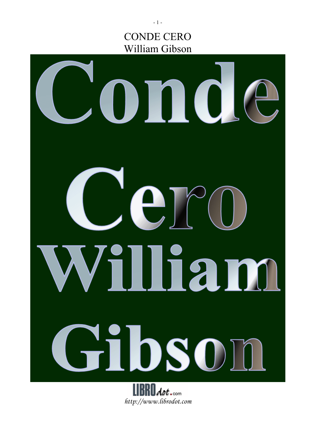 CONDE CERO William Gibson