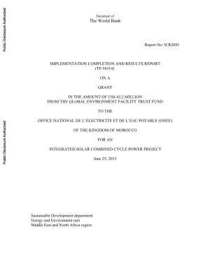 Report No: ICR2693 Public Disclosure Authorized