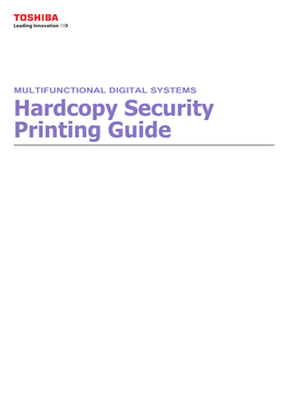 Hardcopy Security Printing Guide