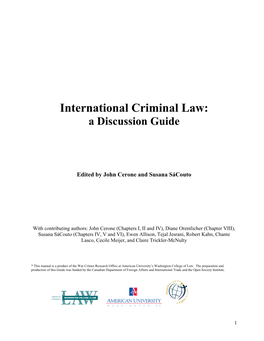 International Criminal Law Discussion Guide