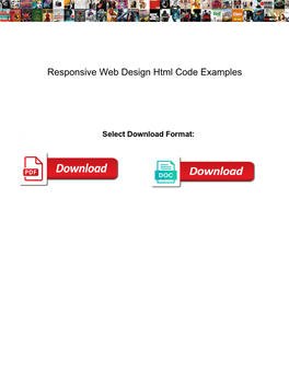 Responsive Web Design Html Code Examples