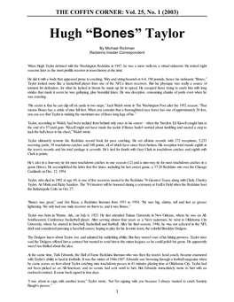 HUGH “BONES” TAYLOR Feature