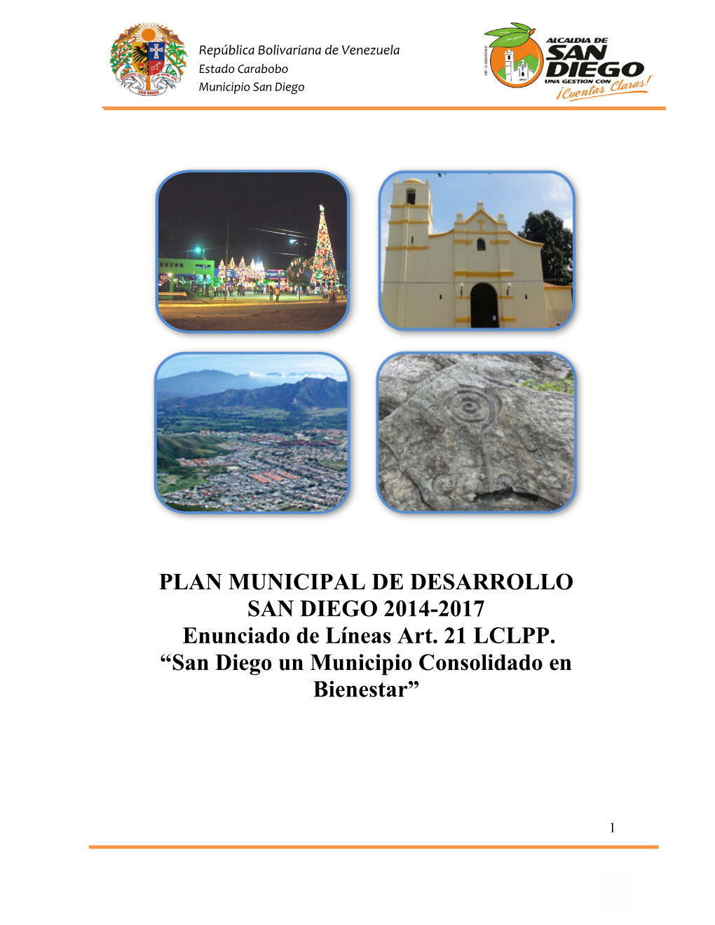 PLAN MUNICIPAL DE DESARROLLO SAN DIEGO 2014-2017 Enunciado De Líneas Art