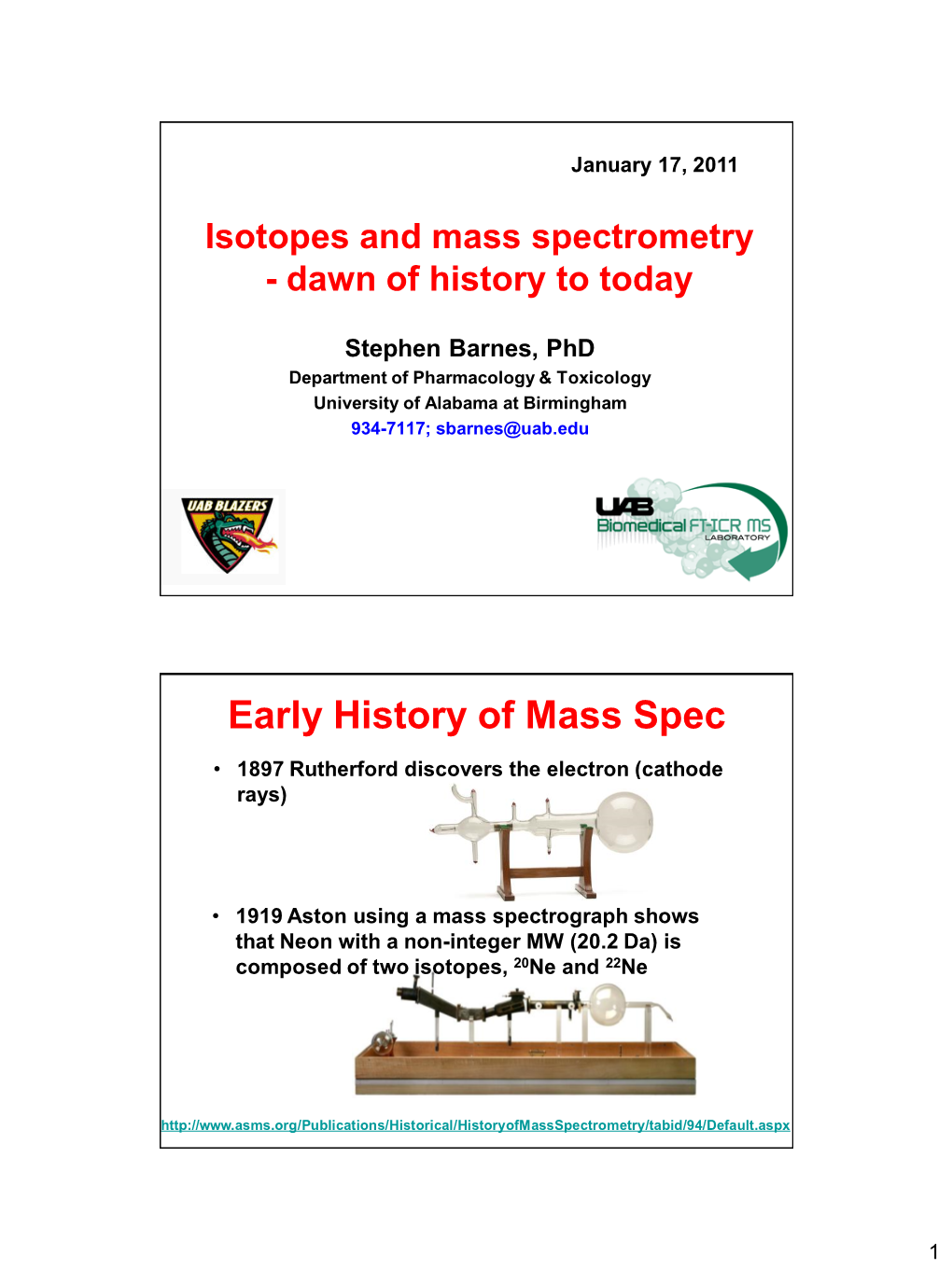 Basics of Isotopes and Mass Spectrometry