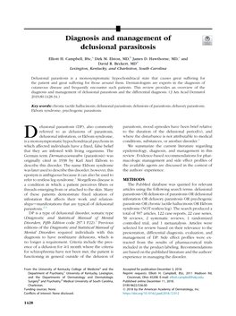 Diagnosis and Management of Delusional Parasitosis