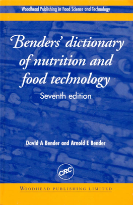 Bender's Dictionary of Nutrition and Food Technology