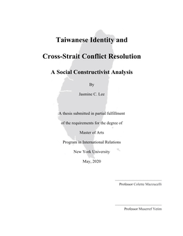 Taiwanese Identity and Cross-Strait Conflict Resolution