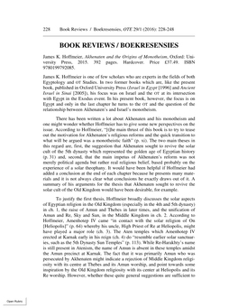 Book Reviews / Boekresensies, OTE 29/1 (2016): 228-248