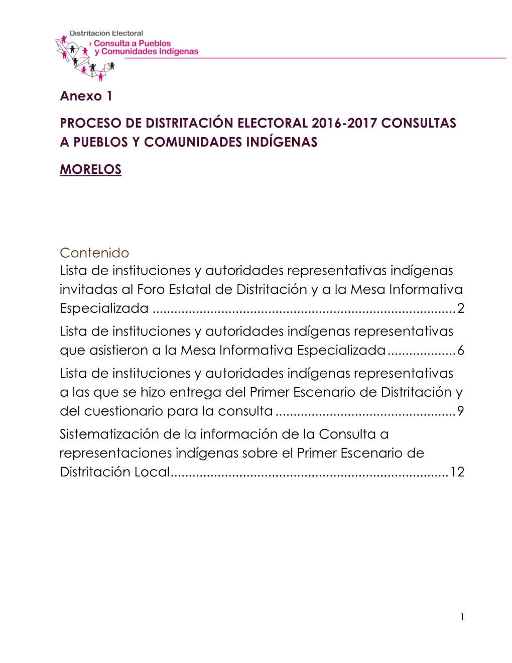 Anexo 1 PROCESO DE DISTRITACIÓN ELECTORAL 2016