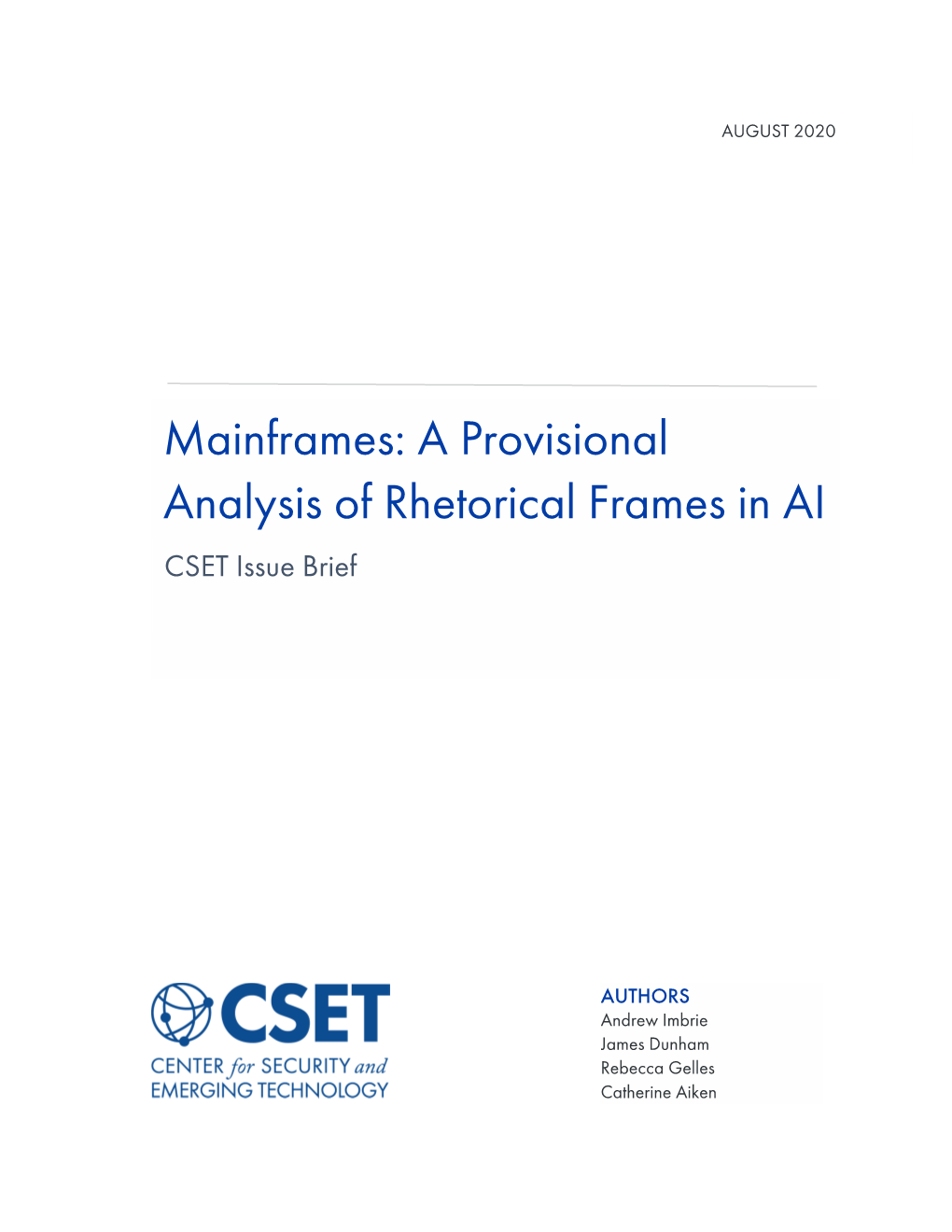 CSET Issue Brief