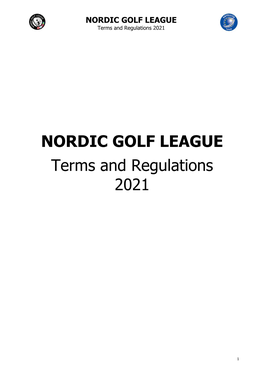 NORDIC GOLF LEAGUE Terms and Regulations 2021