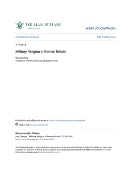 Military Religion in Roman Britain