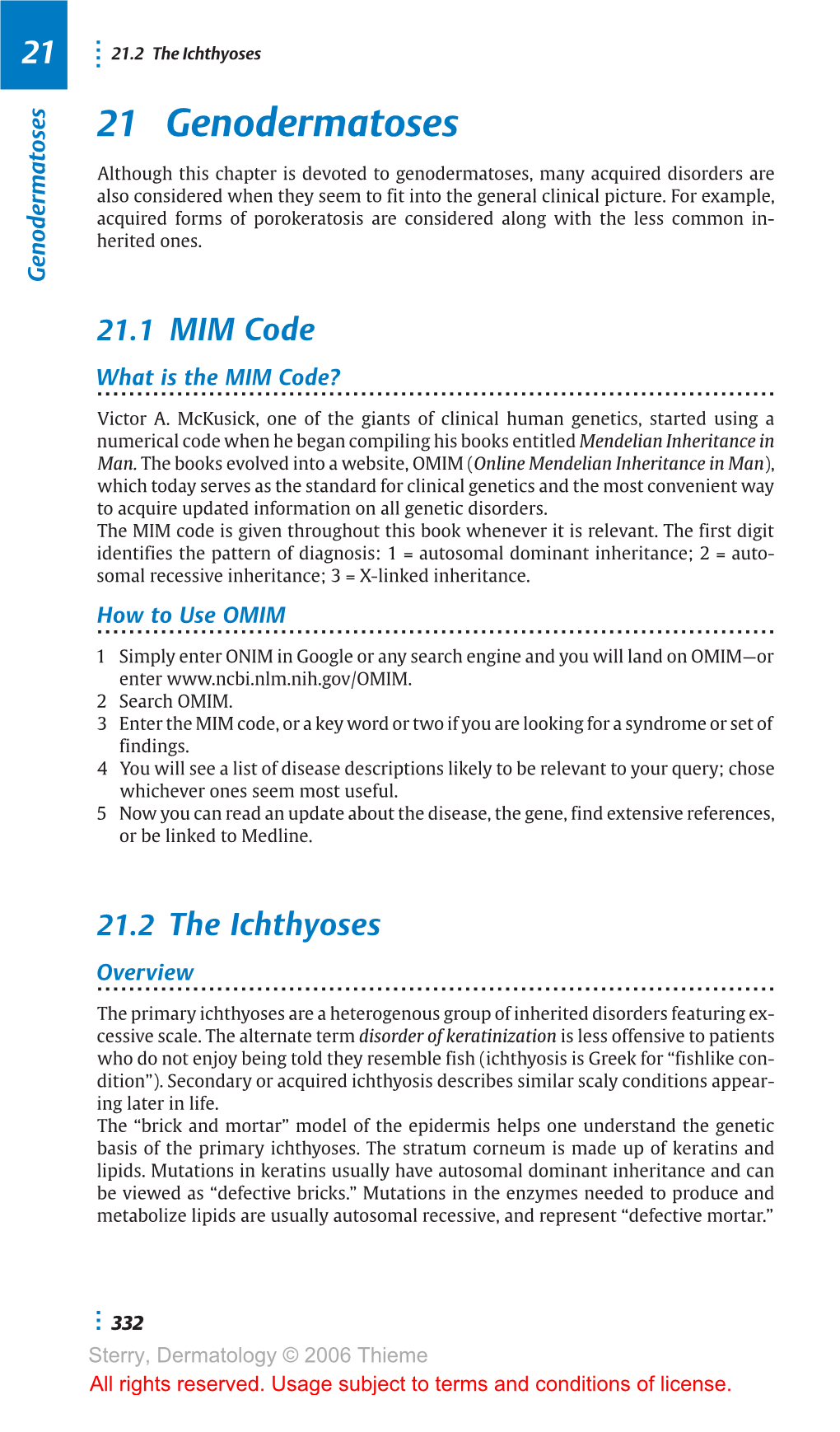 21 Genodermatoses