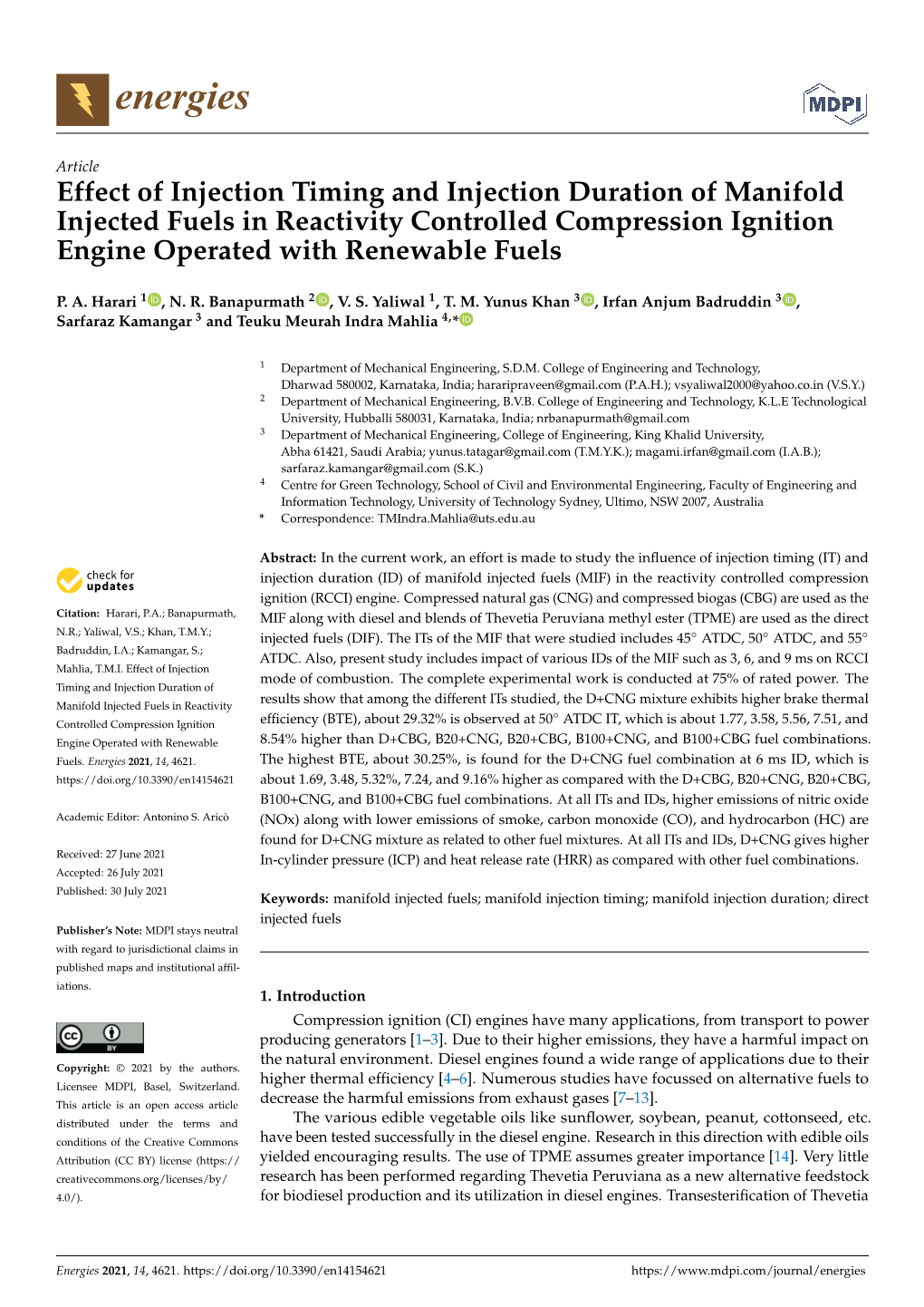 Effect of Injection Timing and Injection Duration of Manifold Injected Fuels in Reactivity Controlled Compression Ignition Engine Operated with Renewable Fuels