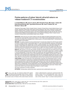Fusion Patterns of Minor Lateral Calvarial Sutures on Volume-Rendered CT Reconstructions