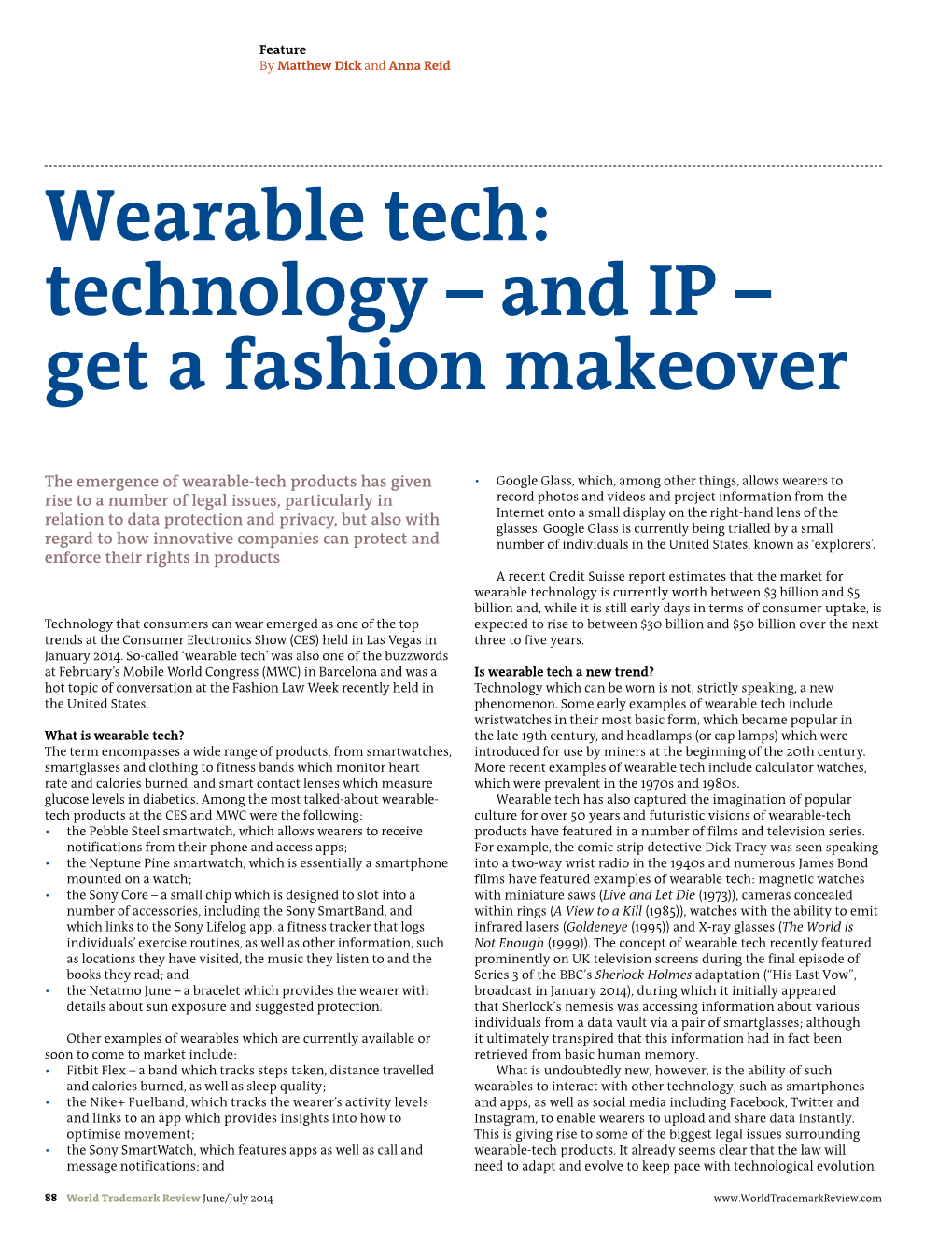 Wearable Tech: Technology – and IP – Get a Fashion Makeover