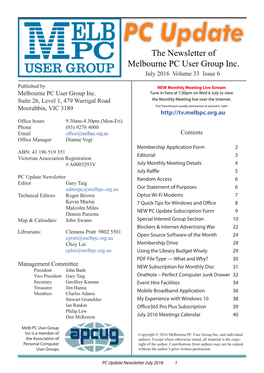 The Newsletter of Melbourne PC User Group Inc