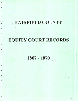 Fairfield County Equity Court Records 1807-1870
