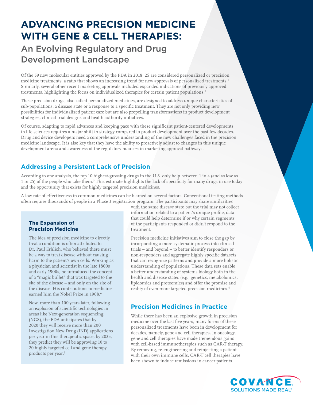 Advancing Precision Medicine with Gene & Cell Therapies: an Evolving Regulatory and Drug Developmnt Landscape