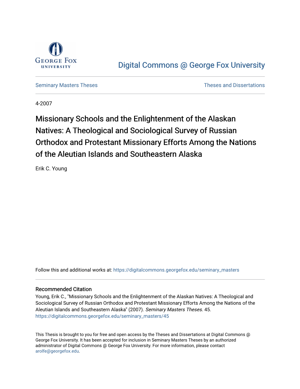 Missionary Schools and the Enlightenment of the Alaskan Natives