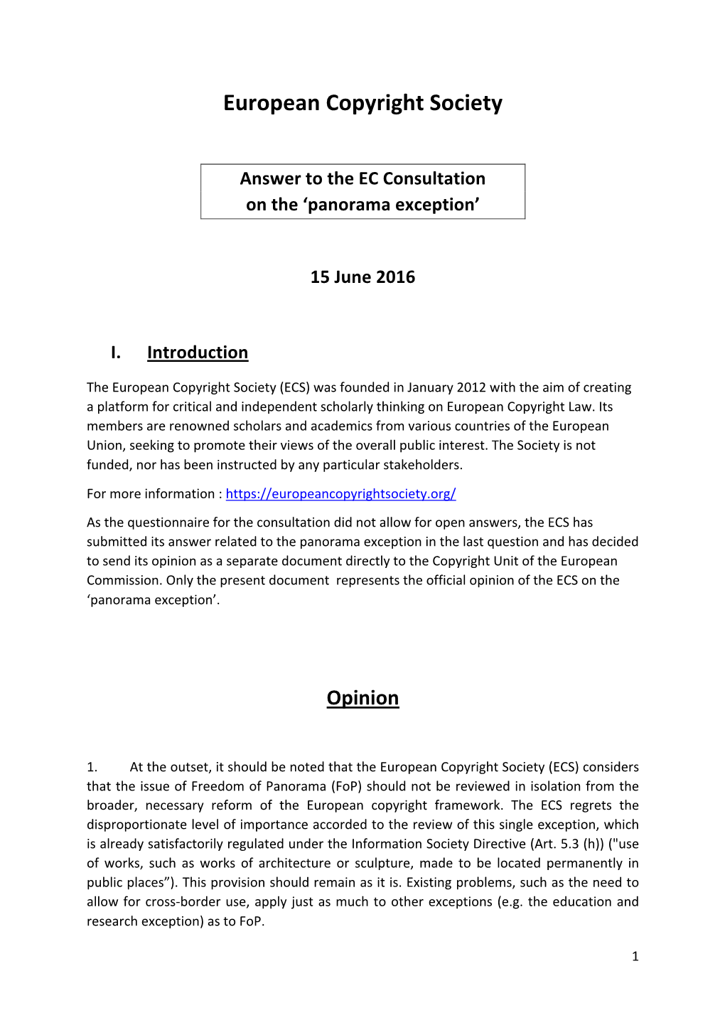 ECS Consultation Freedom of Panorama Final 16