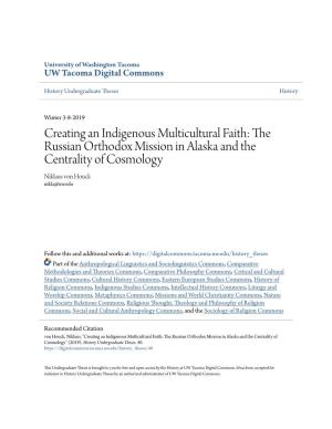 The Russian Orthodox Mission in Alaska and the Centrality of Cosmology Niklaus Von Houck Nikla@Uw.Edu