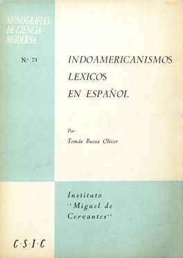 INDO AMERICANISMOS LEXICOS EN ESPAÑOL Instituto