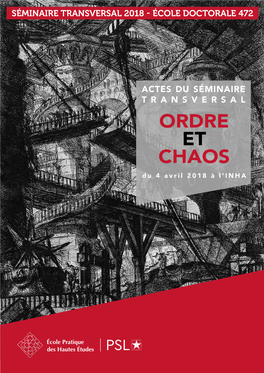 Actes Du Séminaire "Ordre Et Chaos"