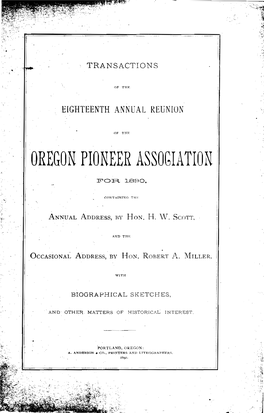 OREGON PIONEER ASSOGIATIOX Ecer Ieso