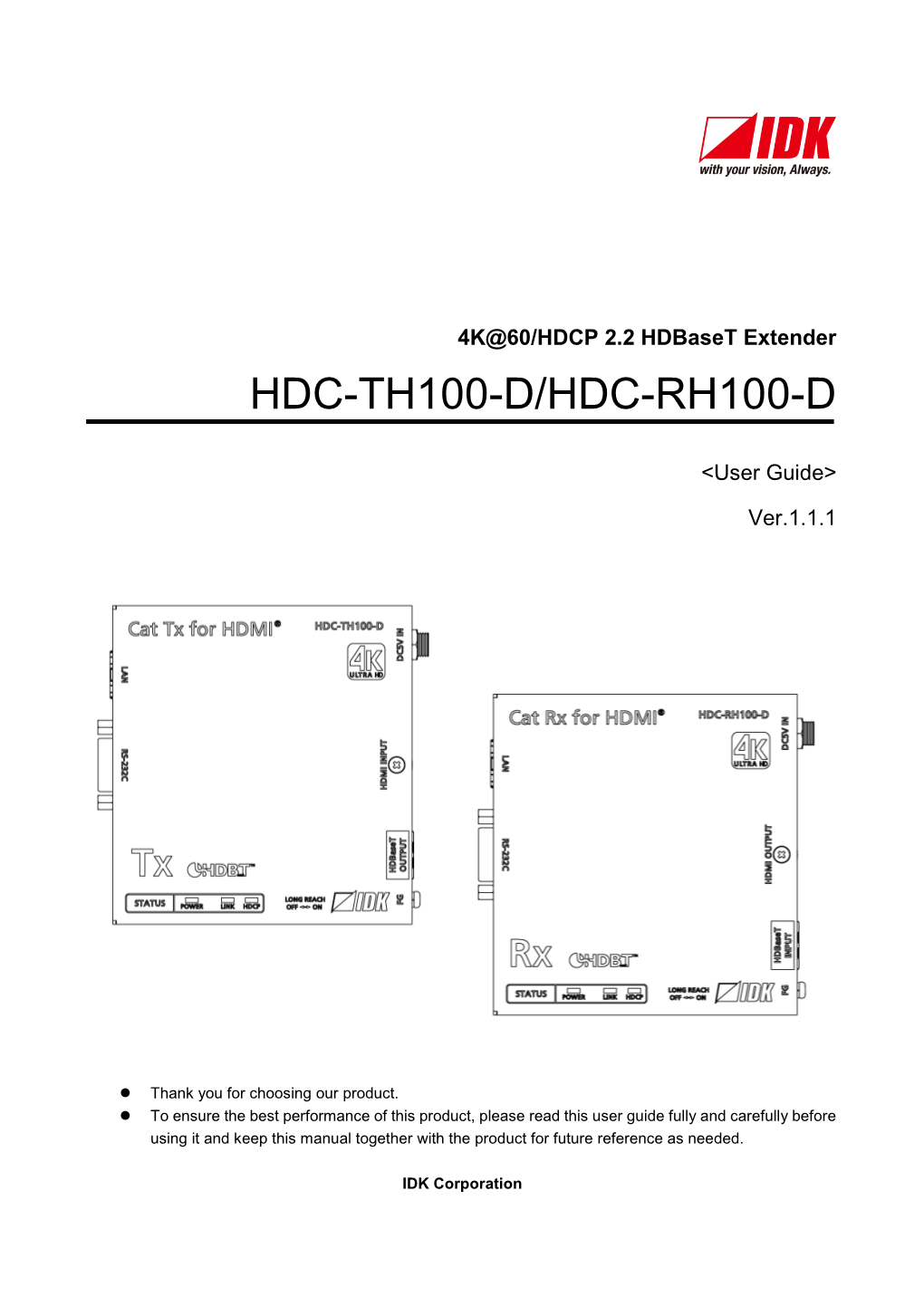 Hdc-Th100-D/Hdc-Rh100-D