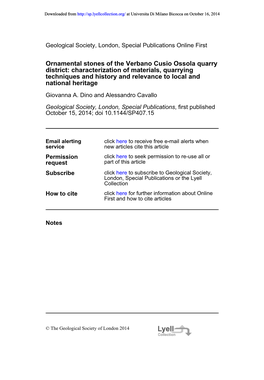 National Heritage Techniques and History and Relevance to Local and District: Characterization of Materials, Quarrying Ornamenta