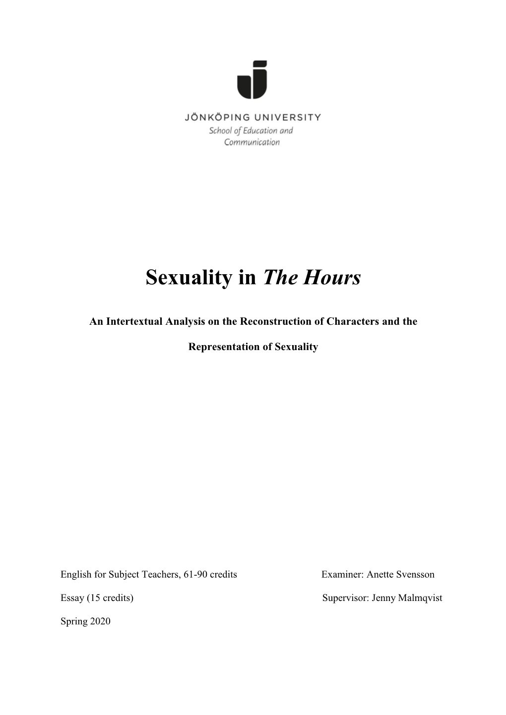 Sexuality in the Hours