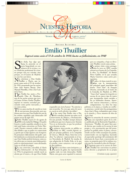 Emilio Thuillier Ingresó Como Socio El 31 De Octubre De 1910, Hasta Su Fallecimiento, En 1940
