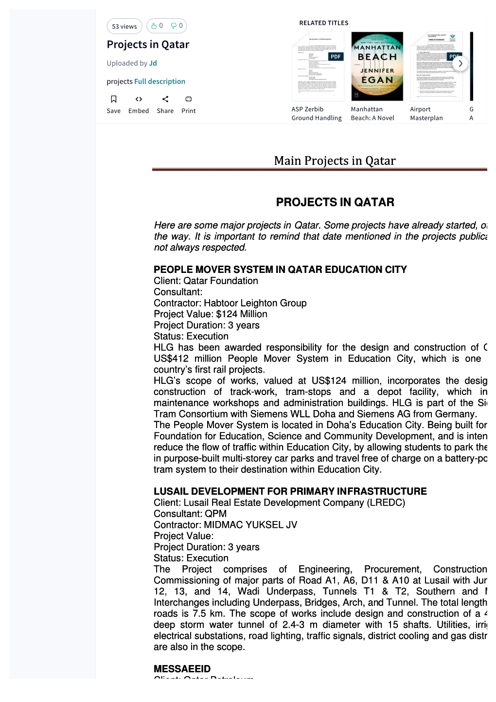 Projects in Qatar