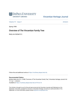 Overview of the Vincentian Family Tree