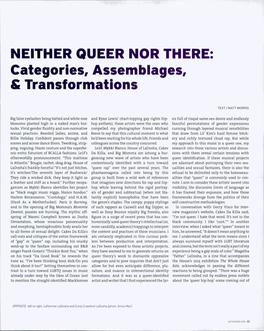 NEITHER QUEER NOR THERE; Categories, Assemblages, Transformations