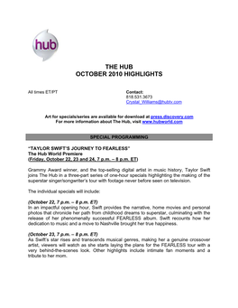 The Hub October 2010 Highlights