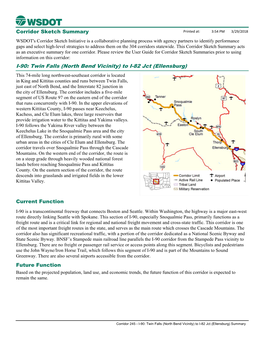 I-90: Twin Falls (North Bend Vicinity) to I-82 Jct (Ellensburg) Corridor