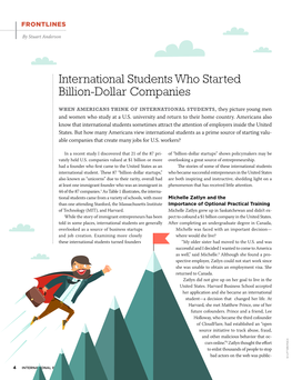 International Students Who Started Billion-Dollar Companies