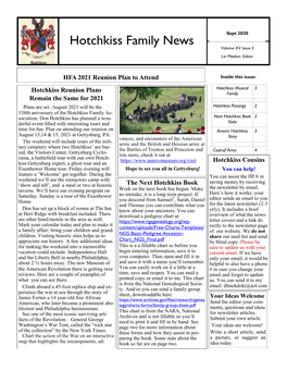 Hotchkiss Family News Volume XV Issue 2 Lin Meeker, Editor