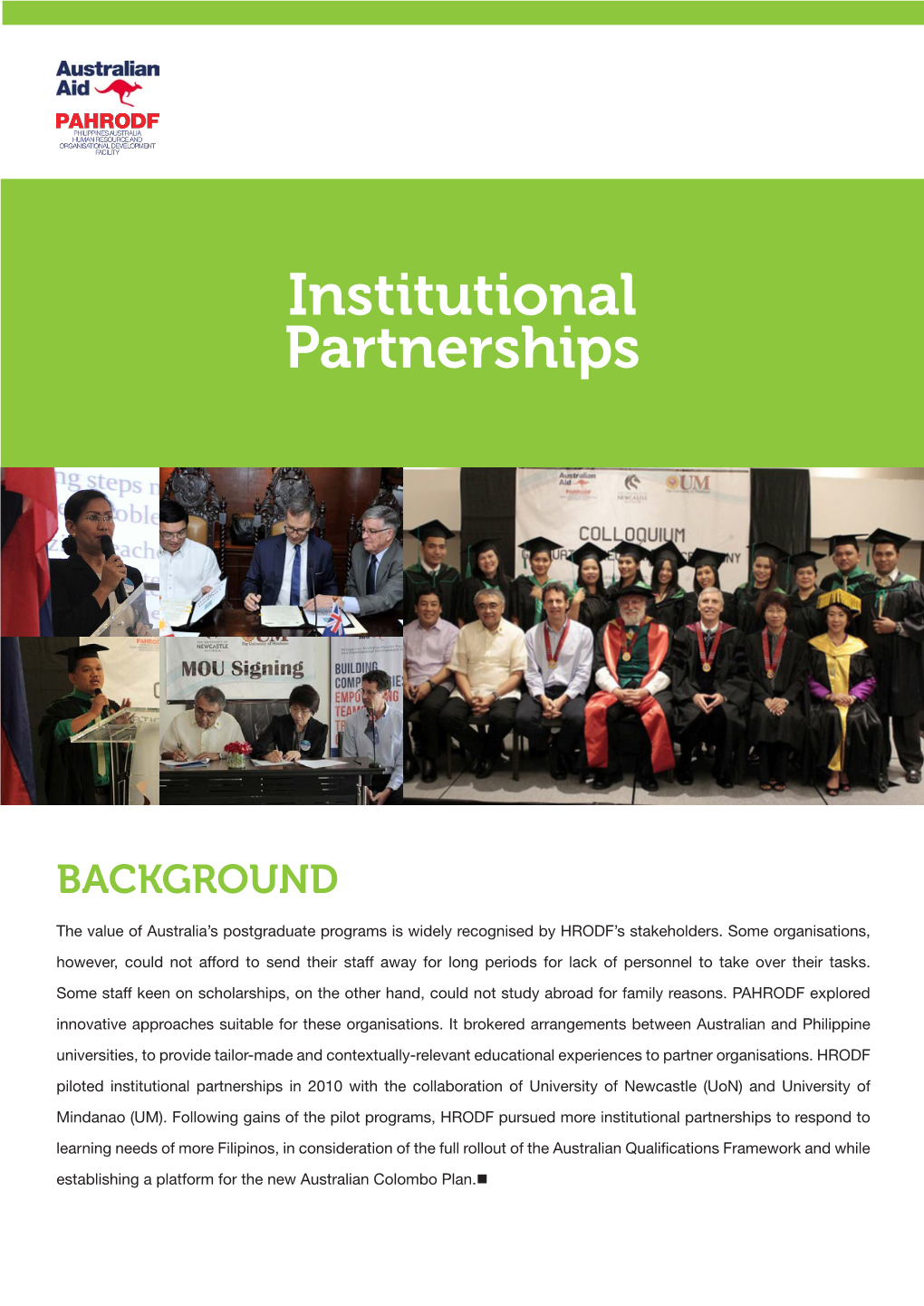 Institutional Partnerships Highlights 2014