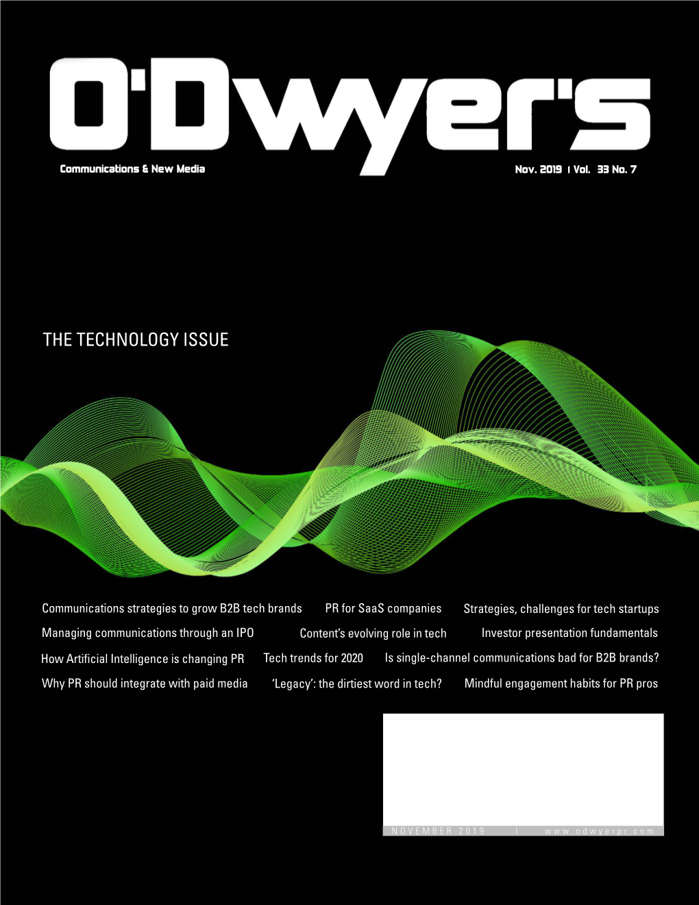 O'dwyer's Nov. '19 Technology PR Magazine