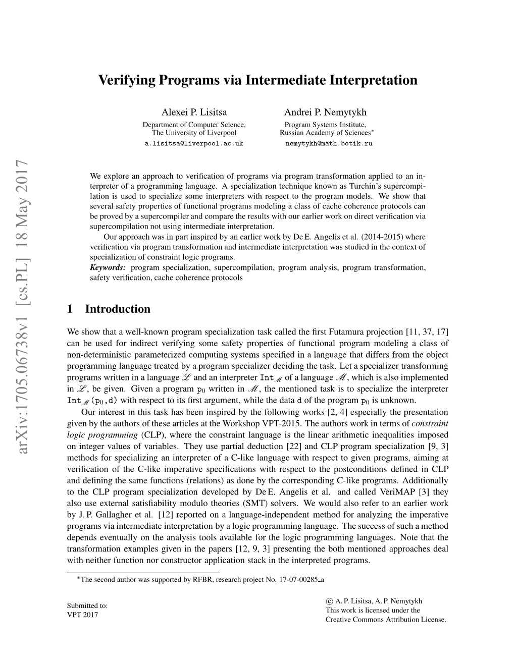 Verifying Programs Via Intermediate Interpretation