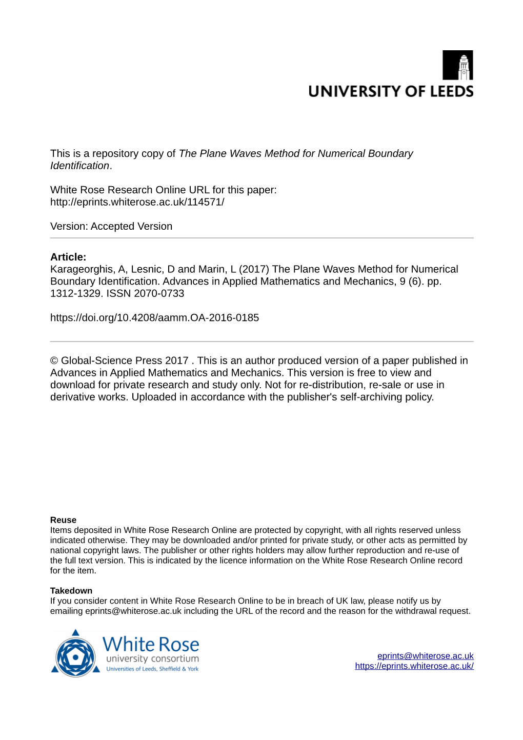 The Plane Waves Method for Numerical Boundary Identification