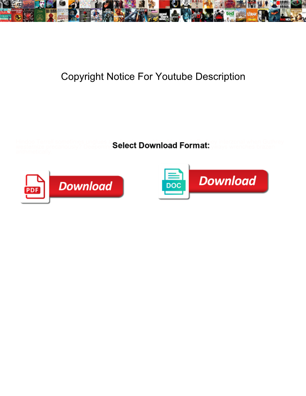 Copyright Notice for Youtube Description