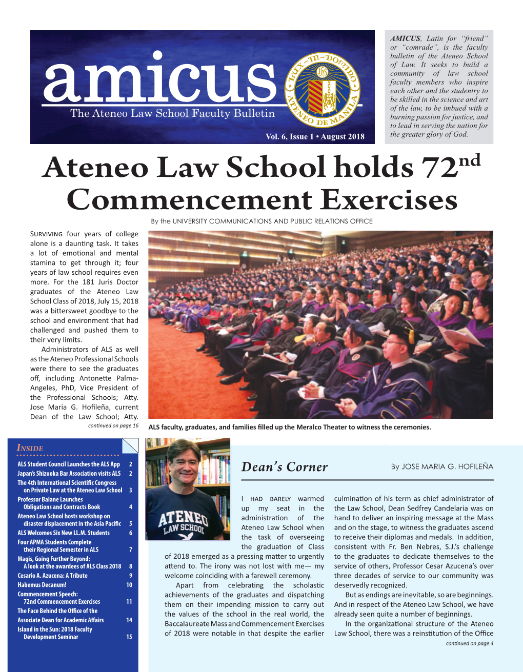 Ateneo Law School Holds 72Nd Commencement Exercises
