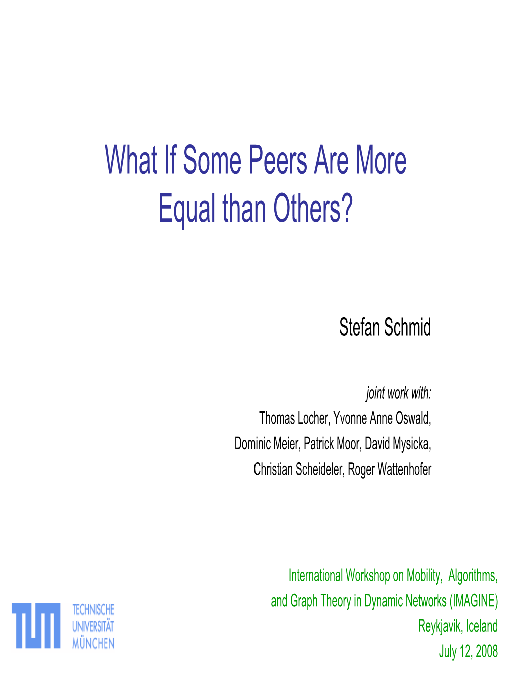 What If Some Peers Are More Equal Than Others?