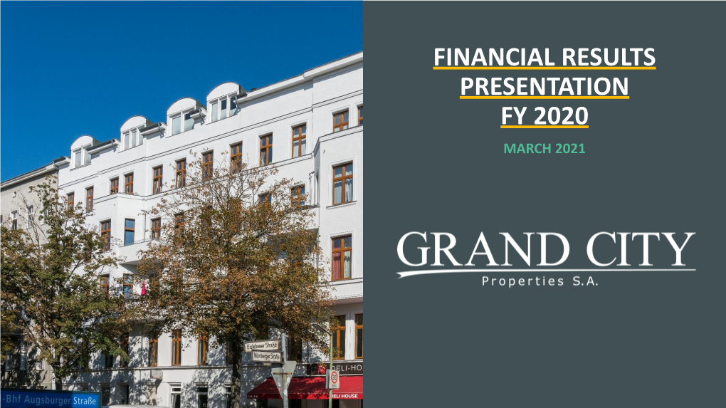 Financial Results Presentation Fy 2020 March 2021 Contents